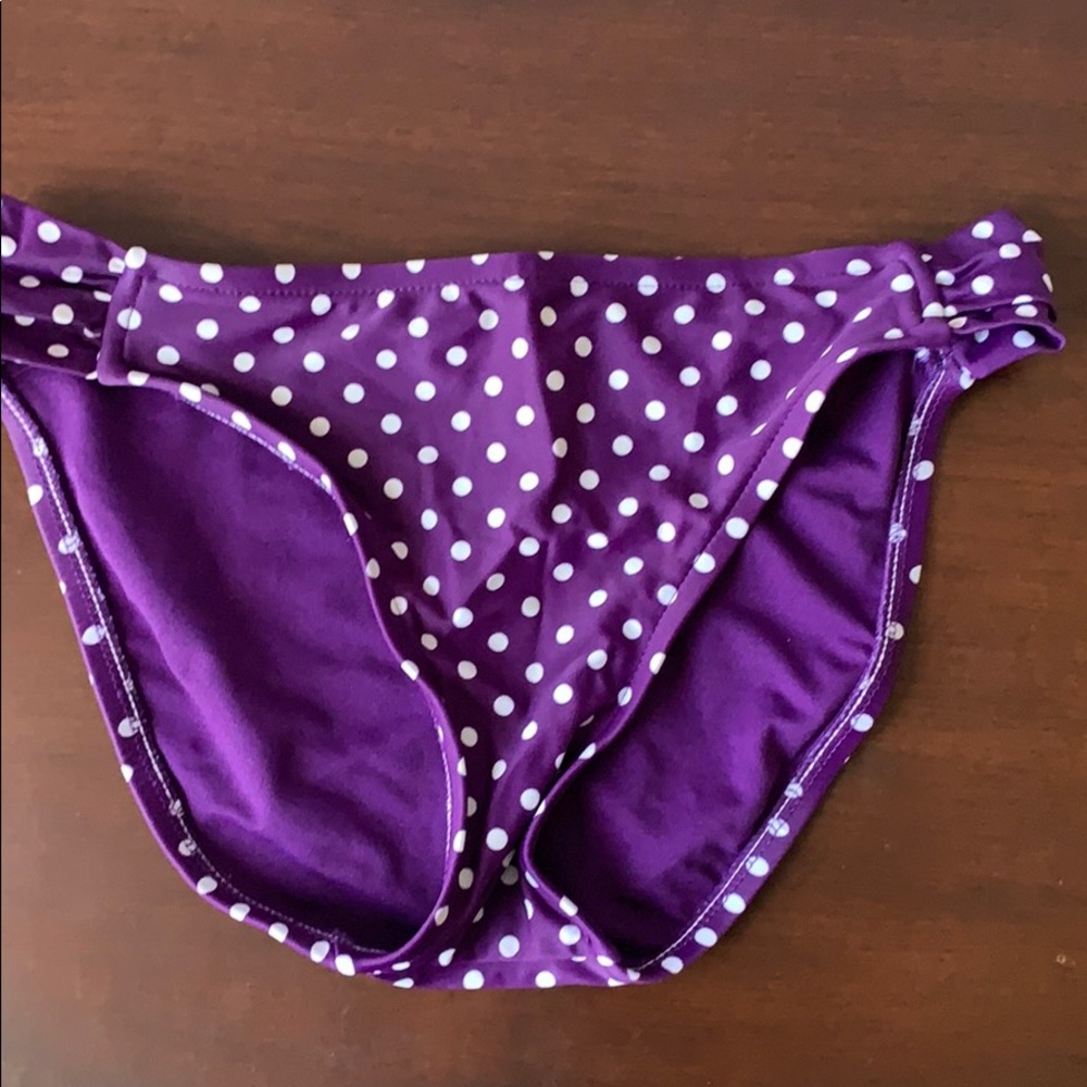 Mossimo 2-Piece Purple & White Polka Dot Swim Suit - Picture 4 of 5